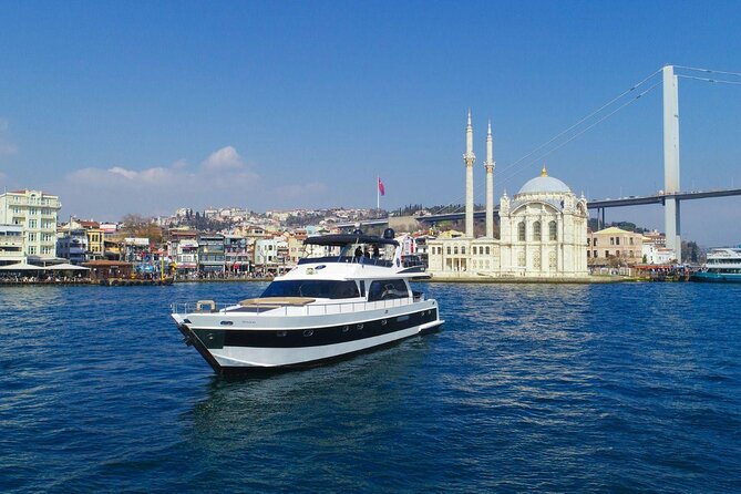 Bosphorus Night Cruise on the Luxury Yacht - Fatih Sultan Mehmet Bridge: a modern steel signature over the strait