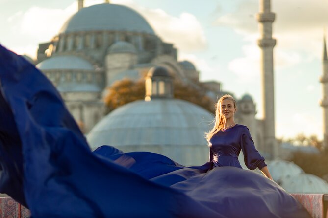 Flying Dress Photography on an Iconic Rooftop in Istanbul - The photographer direction and the Lightroom-style look