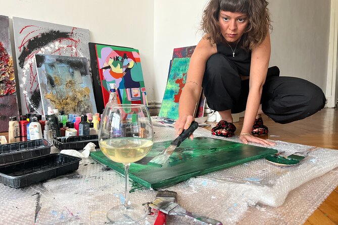 Istanbul Art Escape Wine and Paint at Local's Home - Meeting Ecem at the start: tea, Turkish coffee, and an easy pace