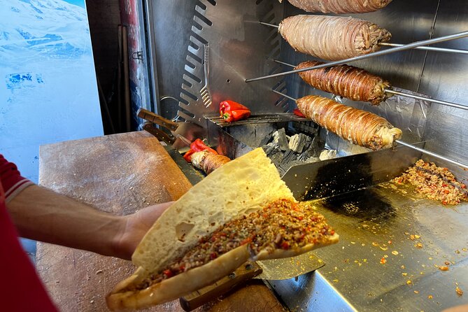 Istanbul Guided Street Food Tour Around European and Asian Sides - Kadıköy food market lunch: lahmacun, stuffed mussels, and İskender