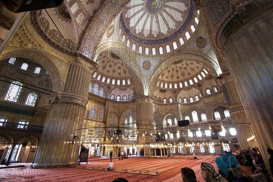 Istanbul: Hagia Sophia, Blue Mosque Guided Tour, & Tickets - Blue Mosque with tiles, Ottoman naming, and prayer-time reality