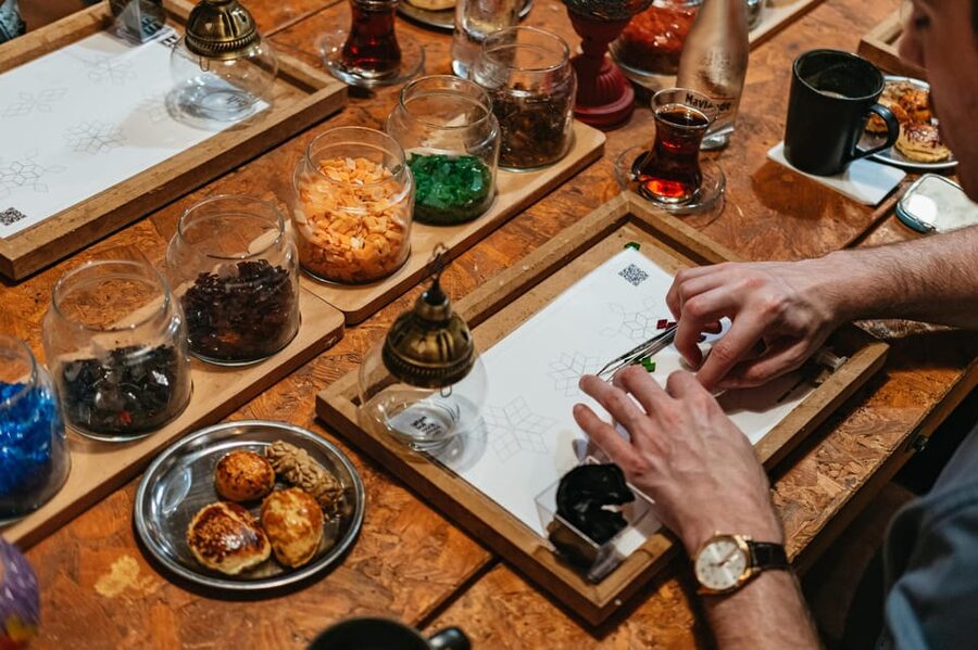 Istanbul:Original Turkish Mosaic Lamp Workshop w/ Snacks - The finishing stage: assembling the lamp and packing it safely