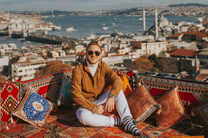 Istanbul Rooftop Photoshoot with Flying Dress - Coffee and Tea with a Bosphorus View: The Calm Breather