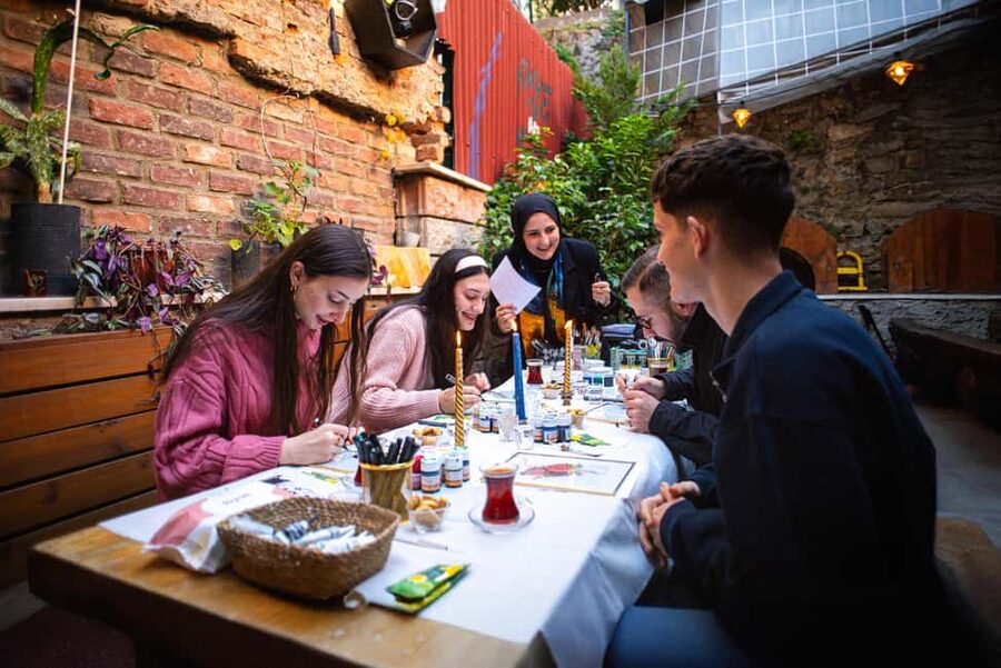 Istanbul: Turkish Calligraphy Workshop & Brass Framed Glass - Starting in Sirkeci at Merhaba Pastaneleri