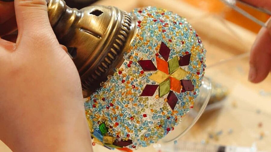 Istanbul: Turkish Mosaic Lamp Workshop w/ Materials Included - Tea Breaks, Turkish Sweets, and the Calm Pace That Makes It Enjoyable