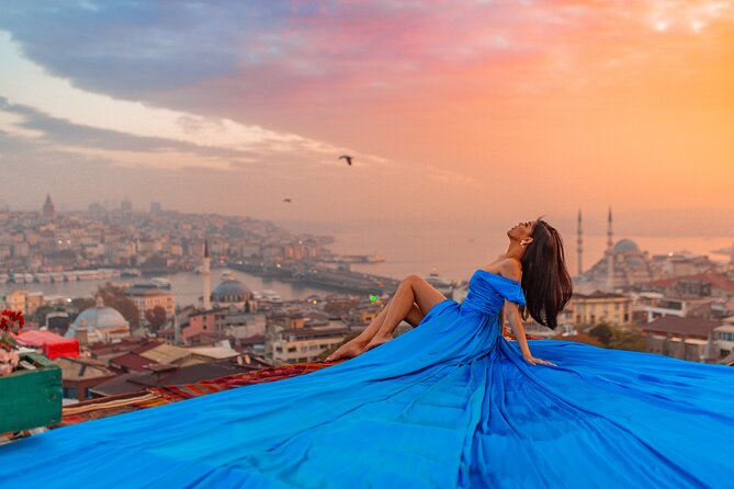 Rooftop Flying Dress Photo Shoot in Istanbul - How the 45-minute session actually plays out