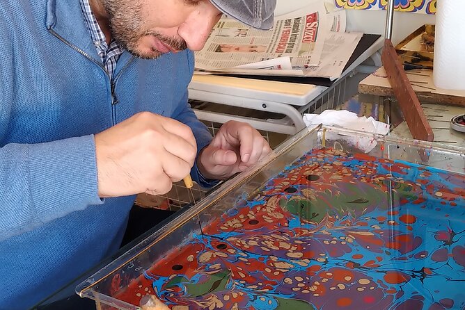 Turkish Marbling Paper Art Workshop - Ebru paper marbling in an Istanbul studio near Topkapi