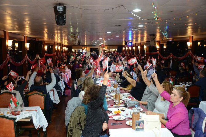 Turkish Night at Dinner Cruise in Istanbul Bosphorus - Ortaköy Mosque glowing by the water—and what it looks like at night